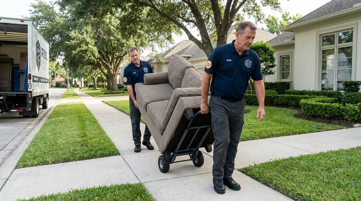 Local residential moving crew loading furniture in Scott City, KS