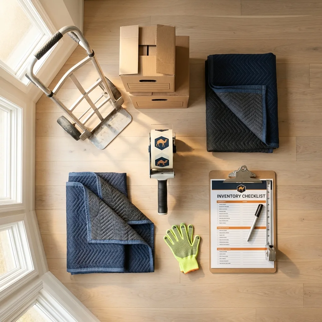 Professional moving supplies and packing materials layout for Scott City residential relocations